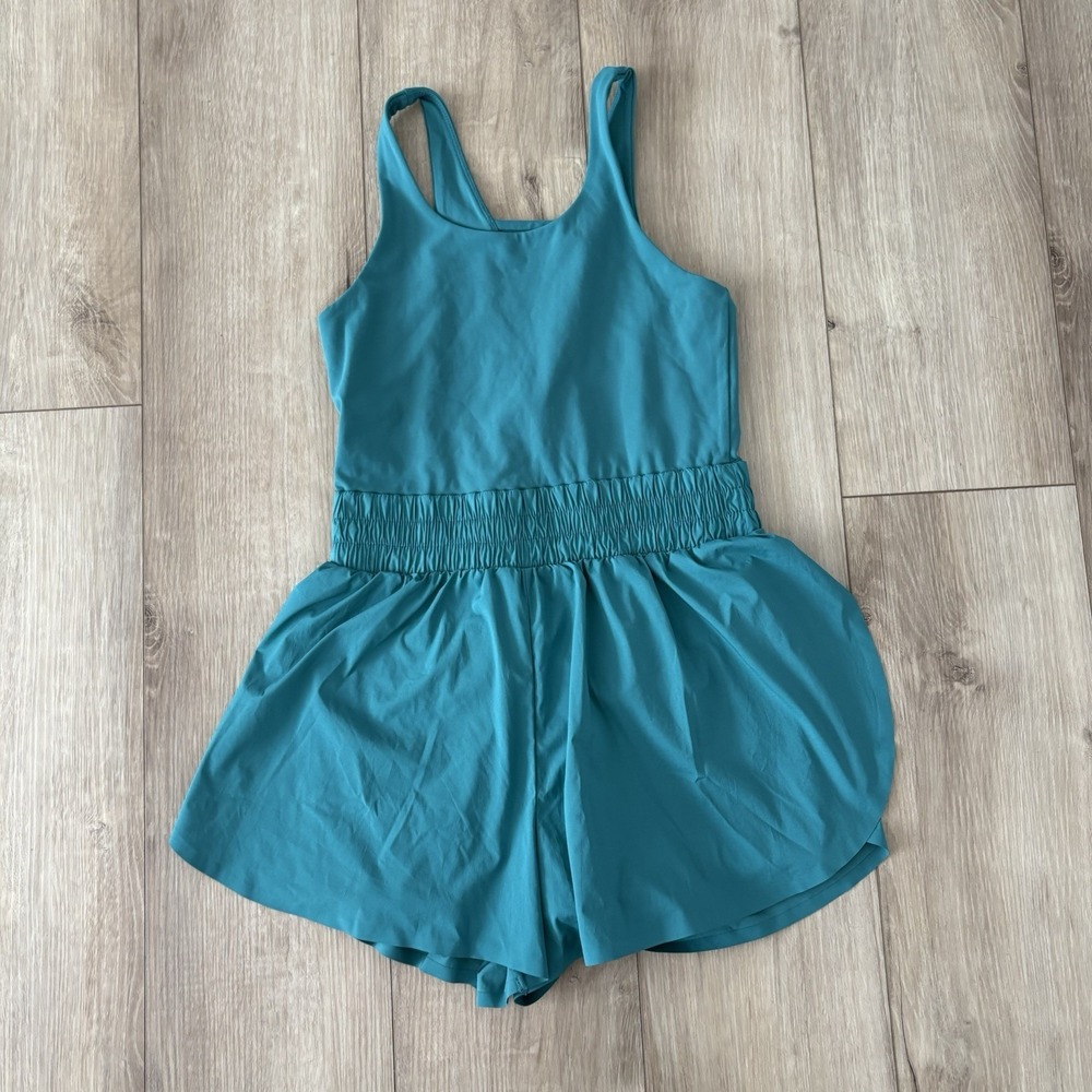 Zella Girl Kids' Romper One Piece in Teal‎ Sky Size Large XL (14/16)